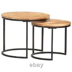 Set Of 2 Nesting Tables Coffee Table Vintage Living Room Side End Tables Tables