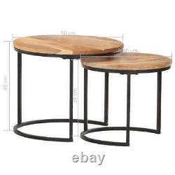 Set Of 2 Nesting Tables Coffee Table Vintage Living Room Side End Tables Tables
