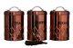 Set Of 3 Copper Tea Coffee Sugar Canisters Storage Jars Container Air Tight Lid