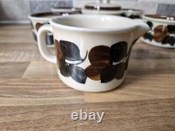 Set Vintage Arabia Finland Ruija Demitasse Cups Sugar Bowl Milk Jug Troubadour