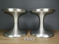 Set of 2 Vintage Retro 60's/70's Tulip Hourglass Aluminium Coffee Table Bases