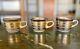 Set Of 3 Vtg Edith Heath Sausalito Cups Gold Platinum Silver Striped Rare