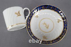Set of 4 Flight Worcester Cobalt Blue & Gold Thistle Coffee Cans C. 1792 1807