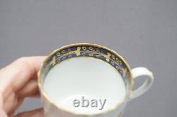 Set of 4 Flight Worcester Cobalt Blue & Gold Thistle Coffee Cans C. 1792 1807