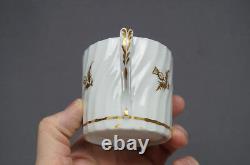 Set of 4 Flight Worcester Cobalt Blue & Gold Thistle Coffee Cans C. 1792 1807