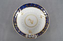 Set of 4 Flight Worcester Cobalt Blue & Gold Thistle Coffee Cans C. 1792 1807