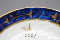 Set of 4 Flight Worcester Cobalt Blue & Gold Thistle Coffee Cans C. 1792 1807