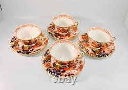 Set of 4 Vintage 1946 Royal Crown Derby ROYAL Coffee Tea Cups and Saucers RARE