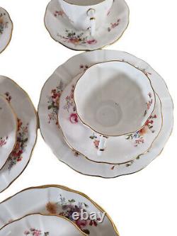 Set of 5 Trio ROYAL CROWN DERBY'DERBY POSIES' TEA WARE Sets Vintage VGC