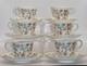 Set Of 6 Minton Haddon Hall Green Edge Coffee Cups And Saucers