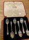 Set Of 6 Vintage Harrods Hallmarked Solid Silver Coffee Spoons In Original Box