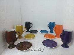Set of 6 Vintage Schmid LaGardo Tackett Porcelain Espresso Coffee Cup & saucers