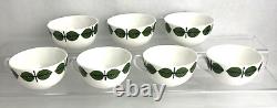 Set of 7 Vintage MCM Gustavsberg Stig Lindberg Bersa Berså Tea Coffee Cups Leaf