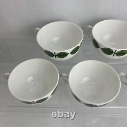 Set of 7 Vintage MCM Gustavsberg Stig Lindberg Bersa Berså Tea Coffee Cups Leaf