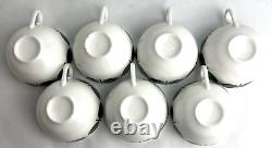 Set of 7 Vintage MCM Gustavsberg Stig Lindberg Bersa Berså Tea Coffee Cups Leaf