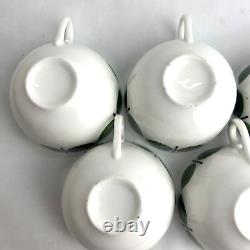 Set of 7 Vintage MCM Gustavsberg Stig Lindberg Bersa Berså Tea Coffee Cups Leaf