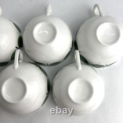 Set of 7 Vintage MCM Gustavsberg Stig Lindberg Bersa Berså Tea Coffee Cups Leaf