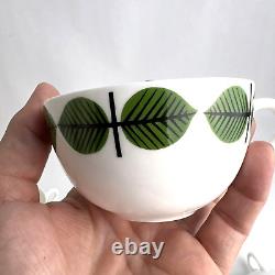 Set of 7 Vintage MCM Gustavsberg Stig Lindberg Bersa Berså Tea Coffee Cups Leaf