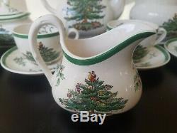 Spode Christmas Tree 14 Piece Tea / Coffee Set New England Rare Vintage