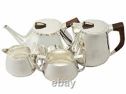 Sterling Silver Four Piece Tea & Coffee Set with Tray, Design Style, Vintage