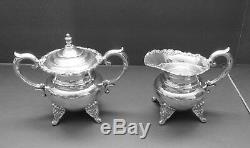 Sterling-Silver-Vintage-Tea-and-Coffee-Set-4-pc- ROSES -950 Sterling 72 ozt