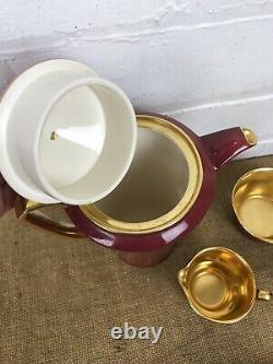 Stunning Deco Crown Devon Modane Gilt 15-piece Coffee Set