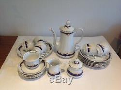 Stunning Mitterteich Bavaria Vintage Coffee Set. Full Set With Serving Plate. Blue