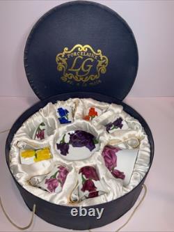Stunning Vintage LG Porcelaine Dec a la Main Espresso, Coffee Set Nice