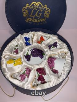 Stunning Vintage LG Porcelaine Dec a la Main Espresso, Coffee Set Nice
