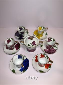Stunning Vintage LG Porcelaine Dec a la Main Espresso, Coffee Set Nice