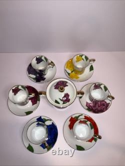 Stunning Vintage LG Porcelaine Dec a la Main Espresso, Coffee Set Nice