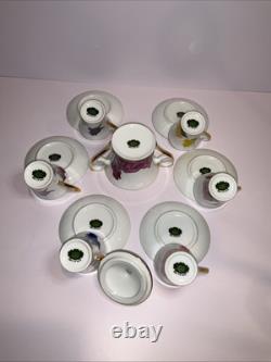 Stunning Vintage LG Porcelaine Dec a la Main Espresso, Coffee Set Nice