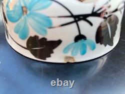 Stunning Vintage Myott Silver Lustre Blue Flower Hand- Painted Part Coffee Set