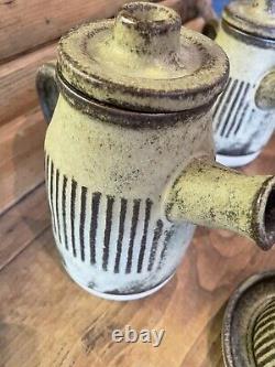 Stunning Vintage Tremar Cornwall Pottery 10 piece Coffee/Tea Set coffee tea pots