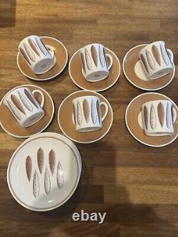 Suzie Cooper Coffee Set And Side Plates Bone China X6 Hyde Park Vintage