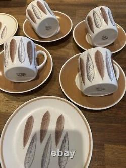 Suzie Cooper Coffee Set And Side Plates Bone China X6 Hyde Park Vintage