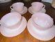 Swirl Pink Cup And Saucer Fire King By Anchor Hocking Vintage Tea Coffee 1950's