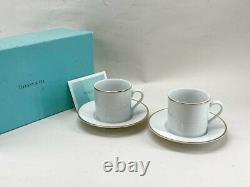 Tiffany & Co. Vintage Pair of Coffee Tea Cups and Saucers