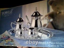 Towle Children's 5-piece Silverplate Coffee & Tea Set Vintage 1990's