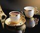 Turkish Coffee Set, Rhinestone Coated Turkish Coffee Cups Vintage Style Handmade
