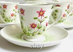 Tuscan Coffee Set cups saucers English bone china Meadow Sweet vintage