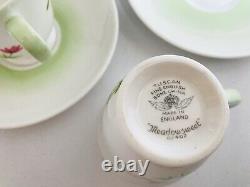 Tuscan Coffee Set cups saucers English bone china Meadow Sweet vintage