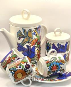 VILLEROY & BOCH / ACAPULCO / Coffee Set For 3 / Vintage / 9 Items / VGC