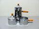 Vintage 1930s Farberware Chrome & Butterscotch Bakelite 3-pc. Coffee Set