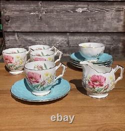 VINTAGE AYNSLEY BONE CHINA Coffee Set, Cups, Saucers, Milg Jug And Sugar Bowl