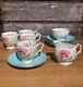 Vintage Aynsley Bone China Coffee Set, Cups, Saucers, Milg Jug And Sugar Bowl