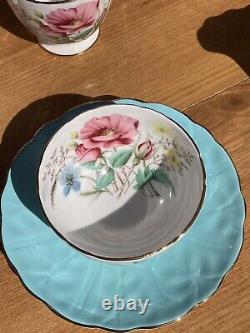 VINTAGE AYNSLEY BONE CHINA Coffee Set, Cups, Saucers, Milg Jug And Sugar Bowl