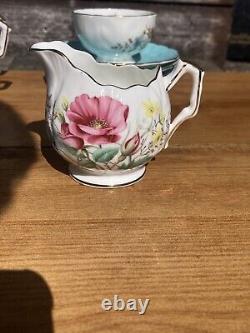 VINTAGE AYNSLEY BONE CHINA Coffee Set, Cups, Saucers, Milg Jug And Sugar Bowl