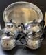 Vintage Coffee/tea Set Of 5pc Teapot, Coffee Pot Milk Pot, Sugar Bowl & Tray Ussr