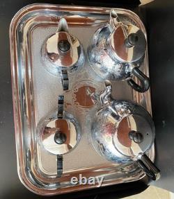 VINTAGE Coffee/Tea Set Of TRAY & 4 Pc Tea/coffee/Milk Pots, Sugar Bowl USSR Set#3